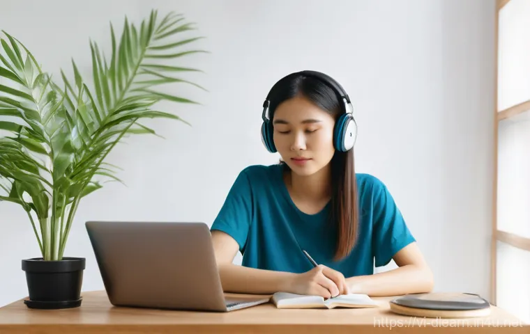 디지털 학습에 대한 전략 - **Prompt 1: Focused Digital Learner in an Ideal Study Space**
A young Vietnamese woman, aged 20-...