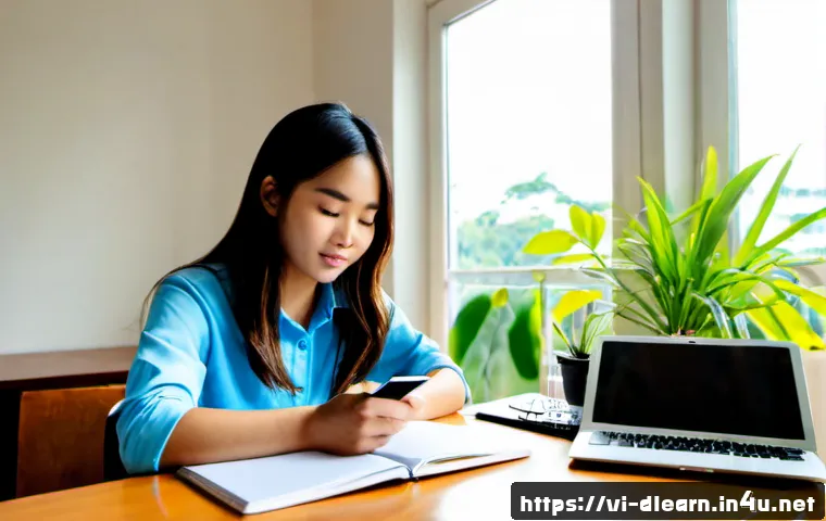 Home 17 디지털 학습에서의 문제 해결 - Photorealistic Vietnamese university student solving a digital learning challenge at a tidy wooden d...